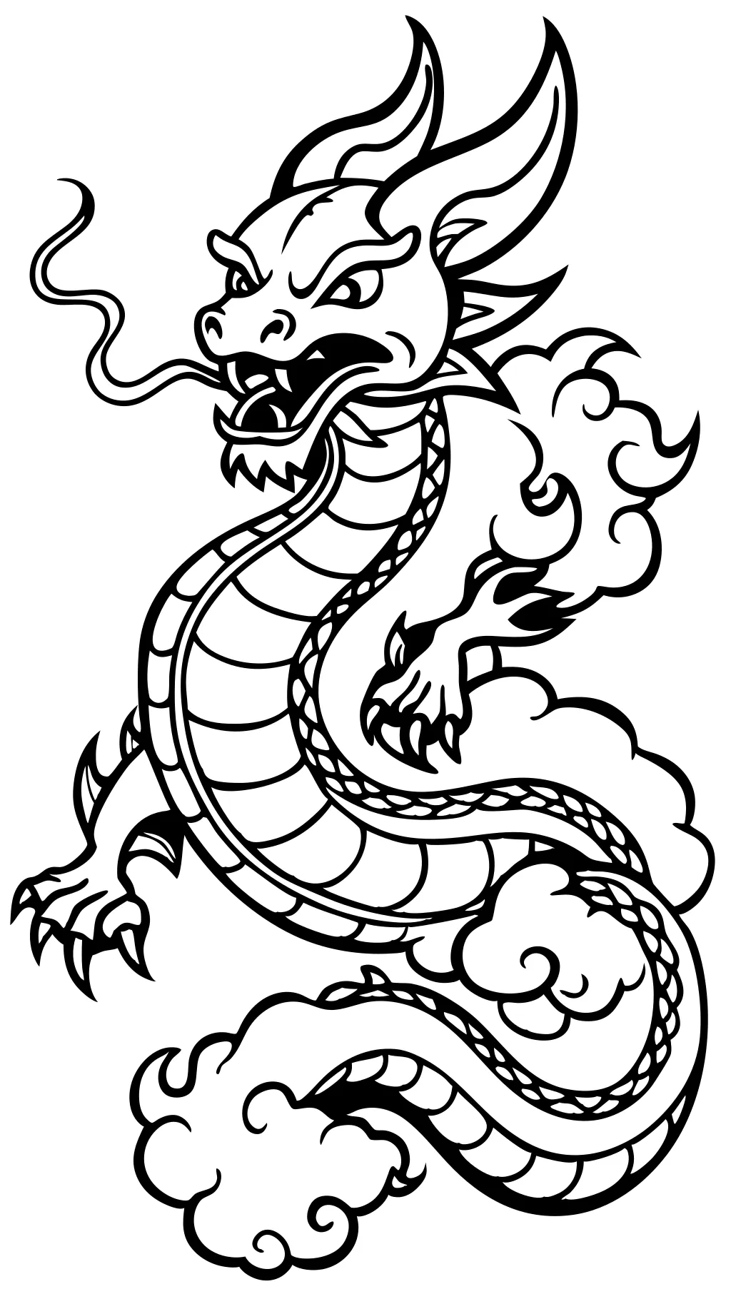 coloriages de dragons chinois